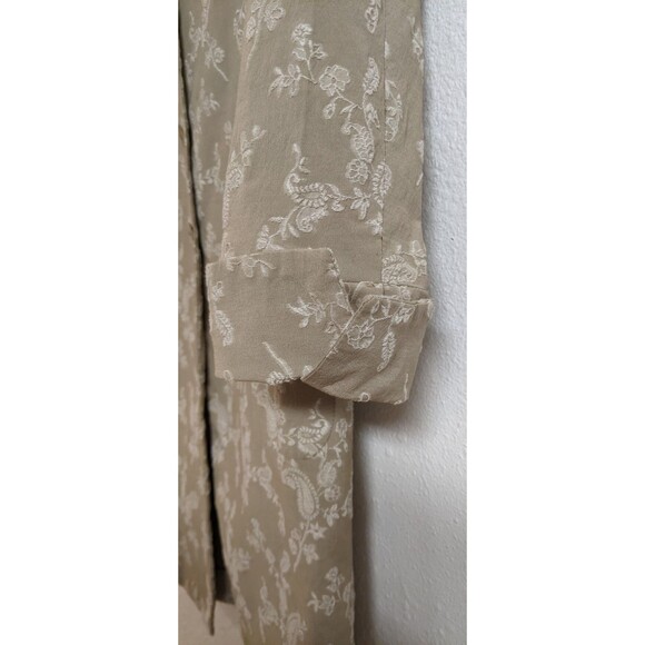 Piazza Sempione Duster Length Embroidered Floral/Paisley Cotton Blend Coat 44/8 - Picture 8 of 15